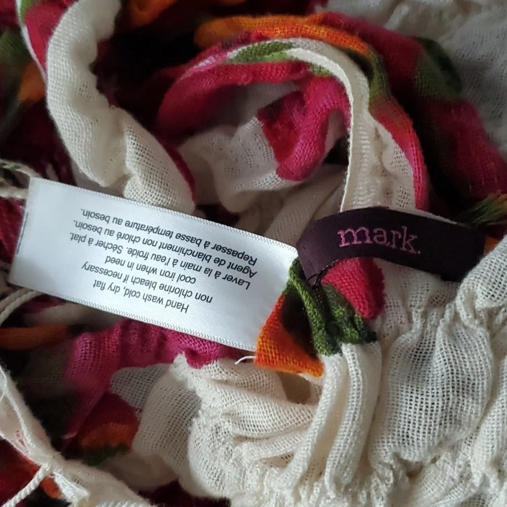 100% COTTON Floral Fringed Scarf